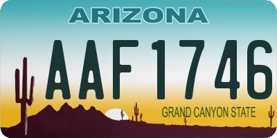 AZ license plate AAF1746