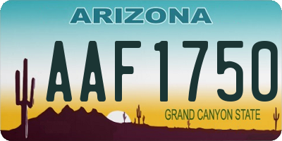 AZ license plate AAF1750