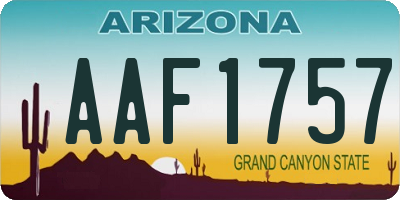 AZ license plate AAF1757