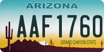 AZ license plate AAF1760