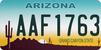 AZ license plate AAF1763