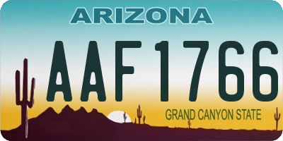 AZ license plate AAF1766
