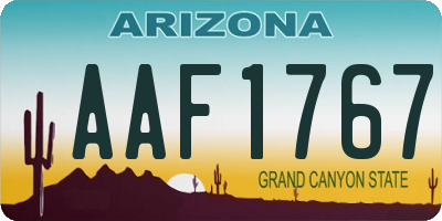 AZ license plate AAF1767