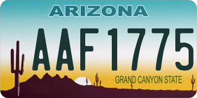 AZ license plate AAF1775