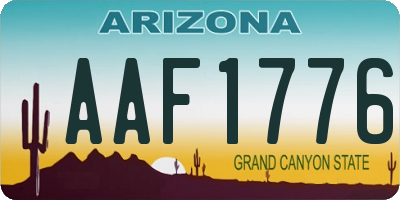 AZ license plate AAF1776