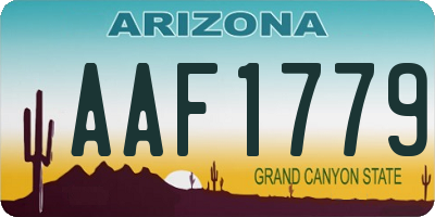 AZ license plate AAF1779