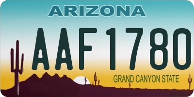 AZ license plate AAF1780