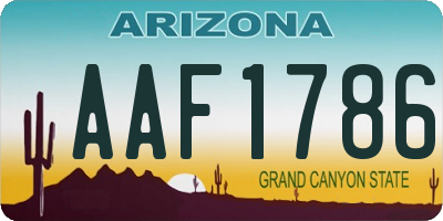 AZ license plate AAF1786