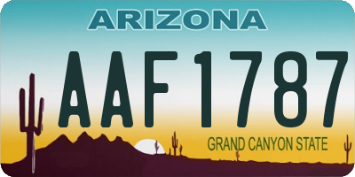 AZ license plate AAF1787