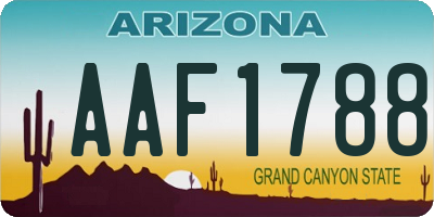 AZ license plate AAF1788