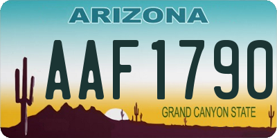 AZ license plate AAF1790