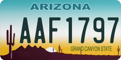 AZ license plate AAF1797