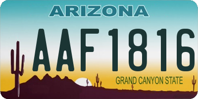 AZ license plate AAF1816