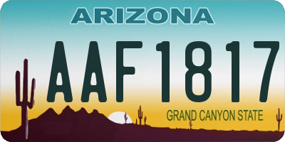 AZ license plate AAF1817