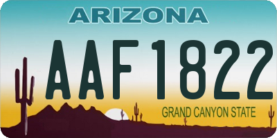 AZ license plate AAF1822