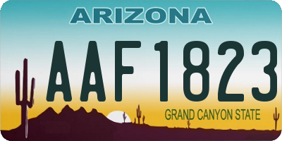 AZ license plate AAF1823