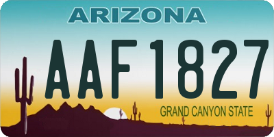 AZ license plate AAF1827
