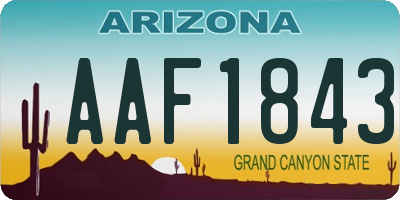 AZ license plate AAF1843