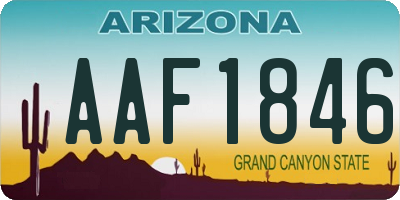 AZ license plate AAF1846