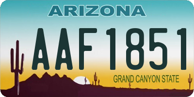 AZ license plate AAF1851