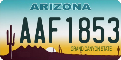 AZ license plate AAF1853