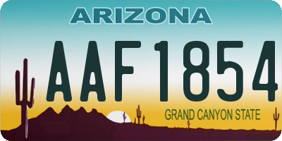 AZ license plate AAF1854