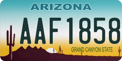 AZ license plate AAF1858