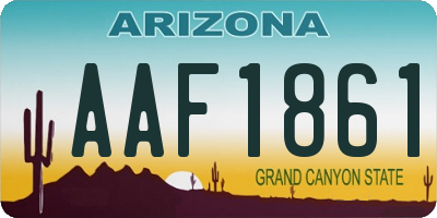 AZ license plate AAF1861