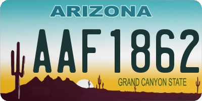 AZ license plate AAF1862