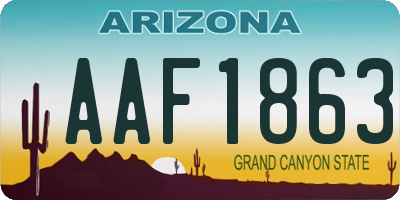 AZ license plate AAF1863