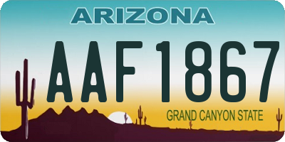 AZ license plate AAF1867