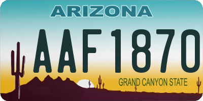 AZ license plate AAF1870