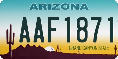 AZ license plate AAF1871