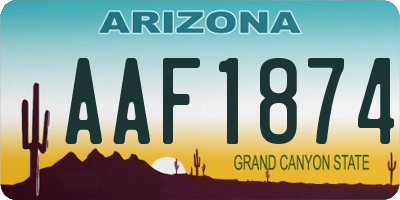 AZ license plate AAF1874