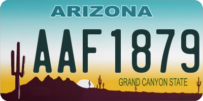 AZ license plate AAF1879