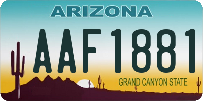 AZ license plate AAF1881