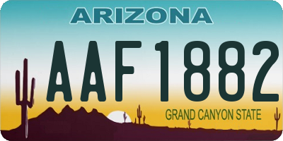 AZ license plate AAF1882