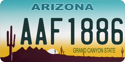 AZ license plate AAF1886