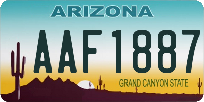 AZ license plate AAF1887