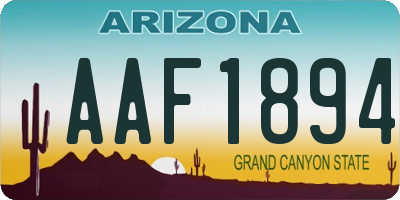 AZ license plate AAF1894