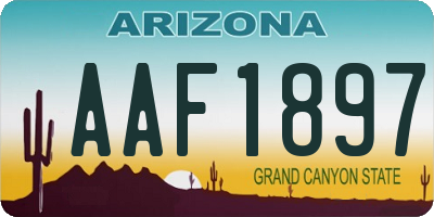 AZ license plate AAF1897