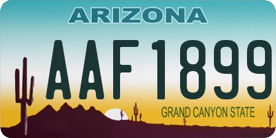 AZ license plate AAF1899