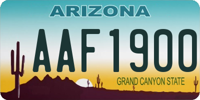 AZ license plate AAF1900