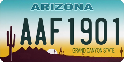 AZ license plate AAF1901