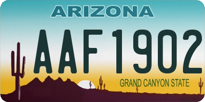 AZ license plate AAF1902