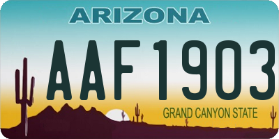 AZ license plate AAF1903