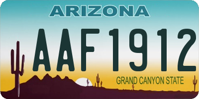 AZ license plate AAF1912