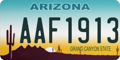 AZ license plate AAF1913