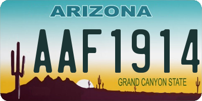 AZ license plate AAF1914