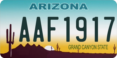 AZ license plate AAF1917